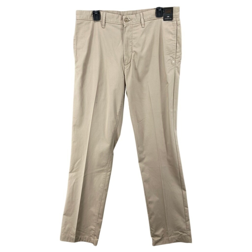 New 14th & Union Pants Mens‎ Sz 33W Khaki Performance Fabric Straight Fit Casual